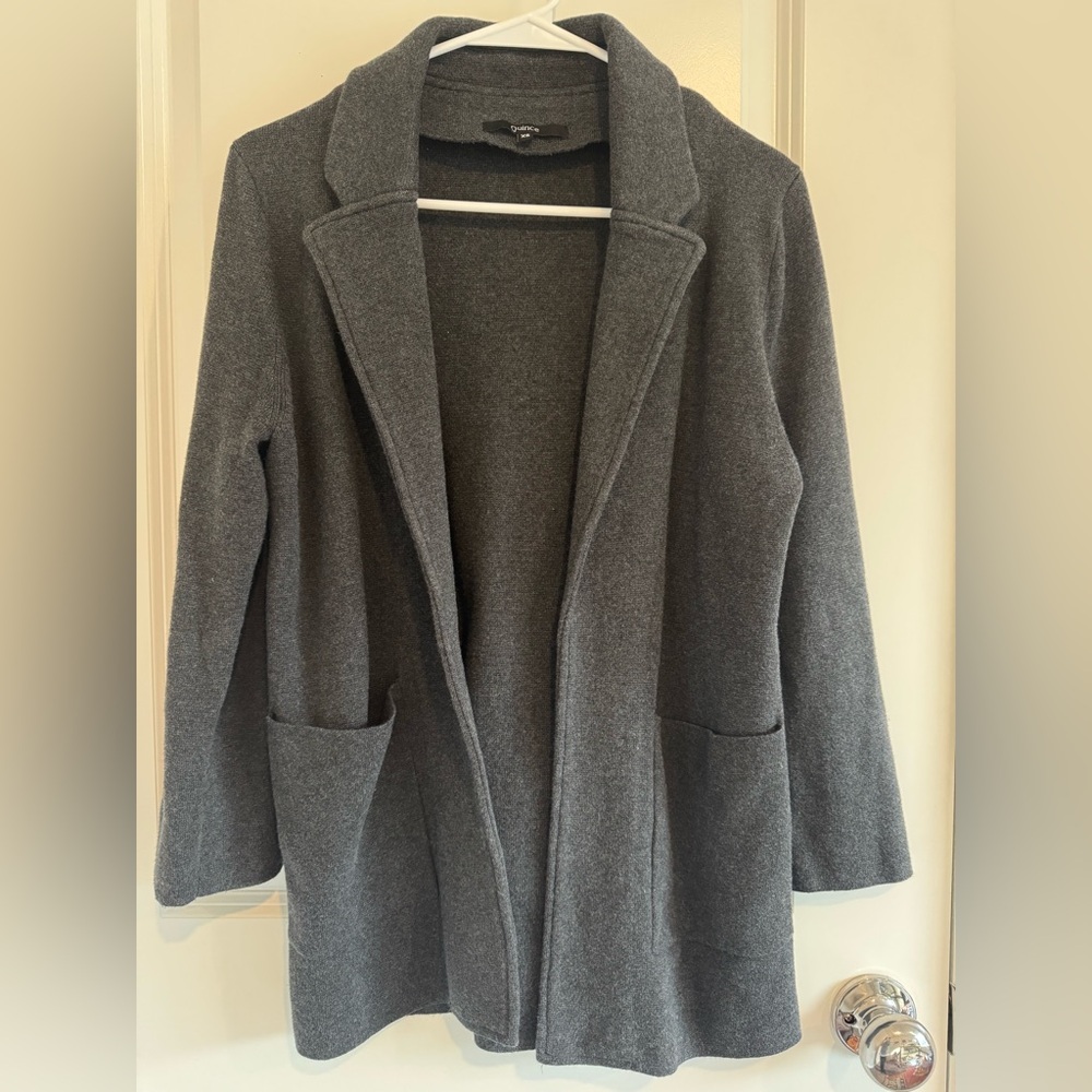 Quince Charcoal Cotton Knit Blazer